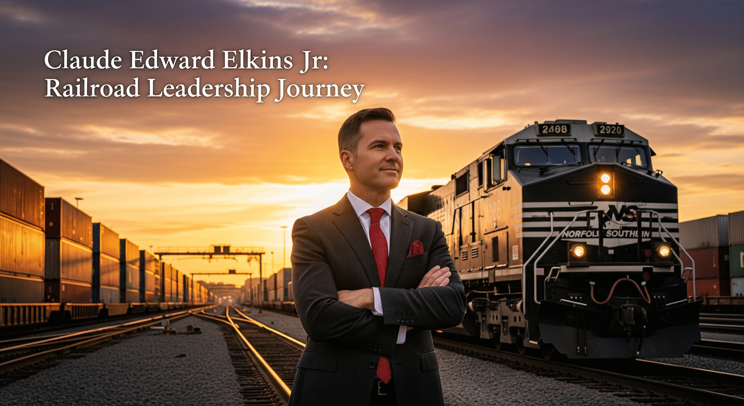 Portrait of Claude Edward Elkins Jr, railroad executive leader