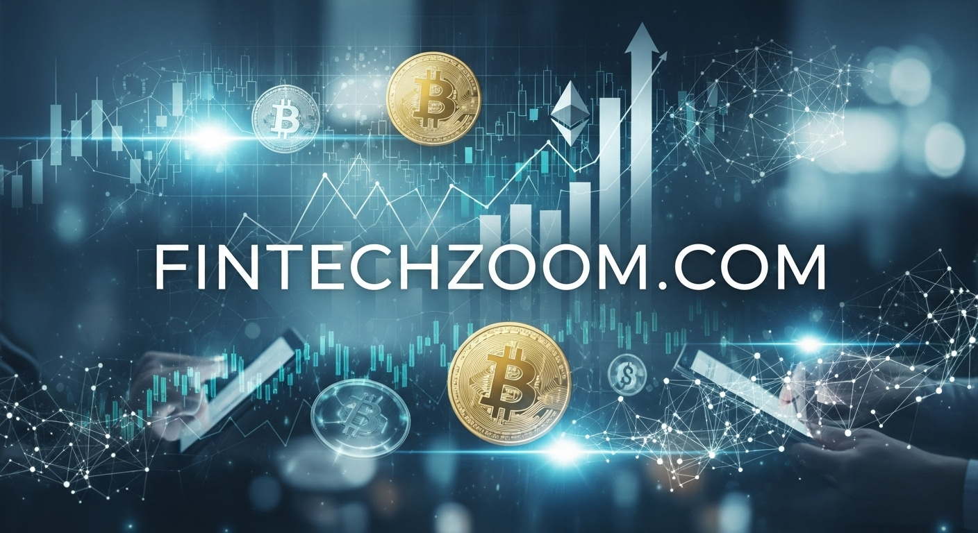 FintechZoom.com dashboard showing real-time stock market and cryptocurrency analysis tools